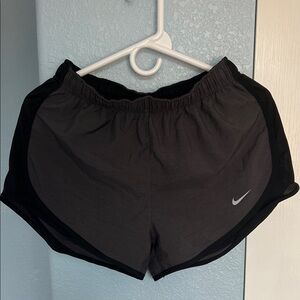 Nike Women's Charcoal and Black Athletic Shorts
